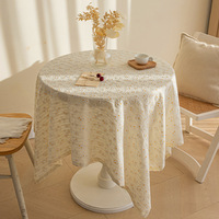 Nappe carrée en polyester brodé Amity nappe de table en coton lin tissu imperméable ménage cuisine
