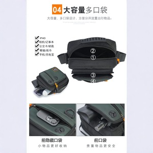 Men's Shoulder Bag Oxford Cloth Water Resistant Large Capacity Crossbody Bag For Everyday Use - Product Image 4