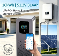 Batterie de stockage d'énergie portable empilable JINGSHI Smart BMS LiFePO4 16 kWh 51,2 V 300 Ah avec communication CAN/RS485/RS-232 5-10 kW pour la maison