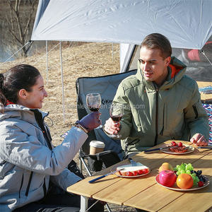 Bằng Gỗ Xách Tay Gấp Dã Ngoại Cắm Trại Bảng 4 Gấp Có Thể Điều Chỉnh Chiều Cao Tre Gấp Cắm Trại Bảng Cho Du Lịch Ngoài Trời Trong Nhà - Product Image 5