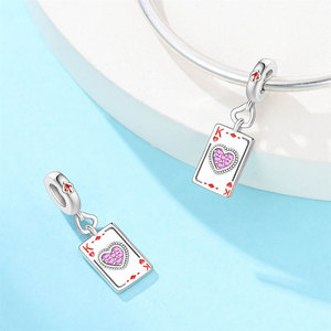 Set de Abalorios de Cobre Plateado con Esmalte Azul y Rosa, Temática Dulce, con Circonitas, para Pulseras Europeas - Product Image 3