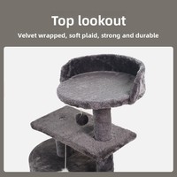 Arbre à chat tout-en-un 4 niveaux en sisal et bois, écologique et durable, pour Maine Coon, avec maisonnette intégrée et griffoir, hauteur 88 cm