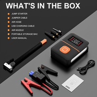 Portable 2-in-1 Mini Air Pump Compressor 150PSI Jump Starter Multifunctional Car Battery Tire Inflator Power Bank 8000mAh 1200A
