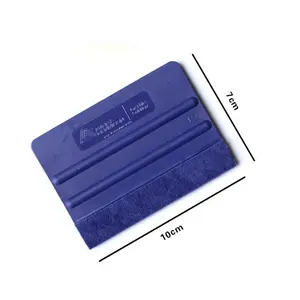 Squeegee de feltro para carro, 4 polegadas, azul, envoltório ppf, raspador de plástico, com borda de feltro macio