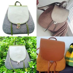 <b>DIY</b> PU Leather Woven Bag <b>Kit</b>-Bag Set Bottom Cushion Metal Buckles 18x26cm Durable Recyclable Handbag Purse Making Accessories - Product Image 2