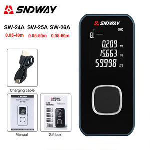 เครื่องวัดระยะทางเลเซอร์ <span class=keywords><strong>SNDWAY</strong></span> อุตสาหกรรม 40 ม./60 ม. แบบพกพา ชาร์จไฟได้ ใช้แบตเตอรี่ลิเธียม ขนาดเล็ก OEM/ODM สีดำ - Product Image 5