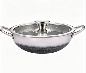 Juego de utensilios de cocina antiadherentes de acero inoxidable triple 304/316 con diseño de panal, nuevo, que incluye ollas, sartenes, cacerola y bandeja para pizza. - Product Image 5