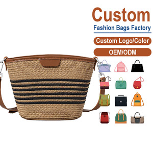 Custom Factory Summer Beach Straw Woven <b>Bag</b> Casual Handmade Crossbody <b>Bag</b> Chic <b>Large</b> Capacity <b>Shoulder</b> <b>Bag</b> - Product Image 1