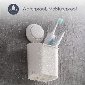 Taili senza trapano a parete rimovibile scatola di immagazzinaggio per bagno in plastica ventosa porta spazzolino da denti per accessori da bagno