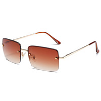 Lunettes de soleil rectangulaires sans monture en métal pour fabricants, verres PC multicolores, pour décoration de fête en extérieur, unisexe