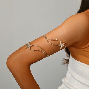 À la <span class=keywords><strong>mode</strong></span> Boho Chic métal or bras manchette bijoux femmes <span class=keywords><strong>mode</strong></span> bras supérieur Bracelet brassard ensemble métal artisanat produit - Product Image 2