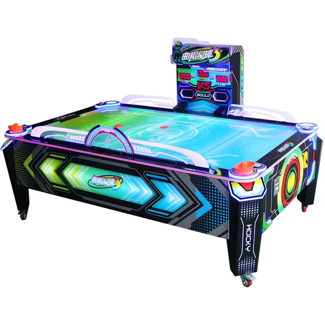 Indoor Amusement Air Hockey Game Machine for 2 Players Coin Operated Arcade Machine Metal Construction English Language Support