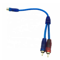 Câble d'extension RCA bleu 1 mâle vers 2 femelles, cordon répartiteur audio plaqué or pour haut-parleur, amplificateur, DVD