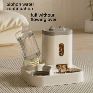 Tempat makan hewan peliharaan otomatis, desain air mengalir kapasitas besar pintar otomatis mangkuk makanan kucing anjing Dispenser air - Product Image 4