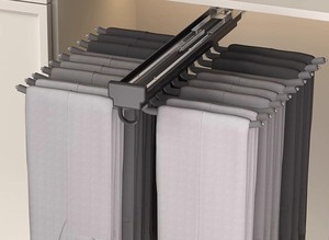 <span class=keywords><strong>Tringle</strong></span> de penderie extractible à fermeture douce, à montage supérieur, simple rangée, trois sections, pour un rangement efficace - Product Image 6