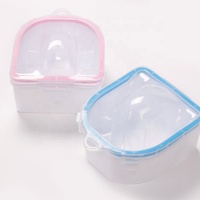 Vente en gros de bol de trempage pour manucure en plastique à double couche avec trous pour 5 doigts