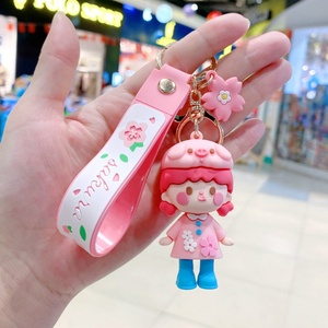 Porte-clés pendentif léger en PVC motif Sakura Girl, design mignon, pour téléphone ou sac, figurine à suspendre - Product Image 6