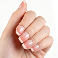 Extensions d'ongles à presser Huizi personnalisées, French Manucure, Nouvelles formes, Wraps d'ongles en gel semi-durci souples