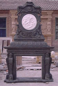 Camino in marmo nero naturale fatto a mano mensola del camino circonda il Design classico tradizionale per la decorazione della casa e della Villa - Product Image 3