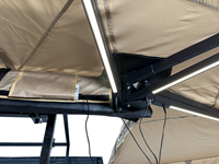 Auvent autoportant 270 degrés 4x4 tout-terrain imperméable, double couche, coque en PVC souple enduite de PU, avec éclairage LED intégré, couleur kaki, vente en gros