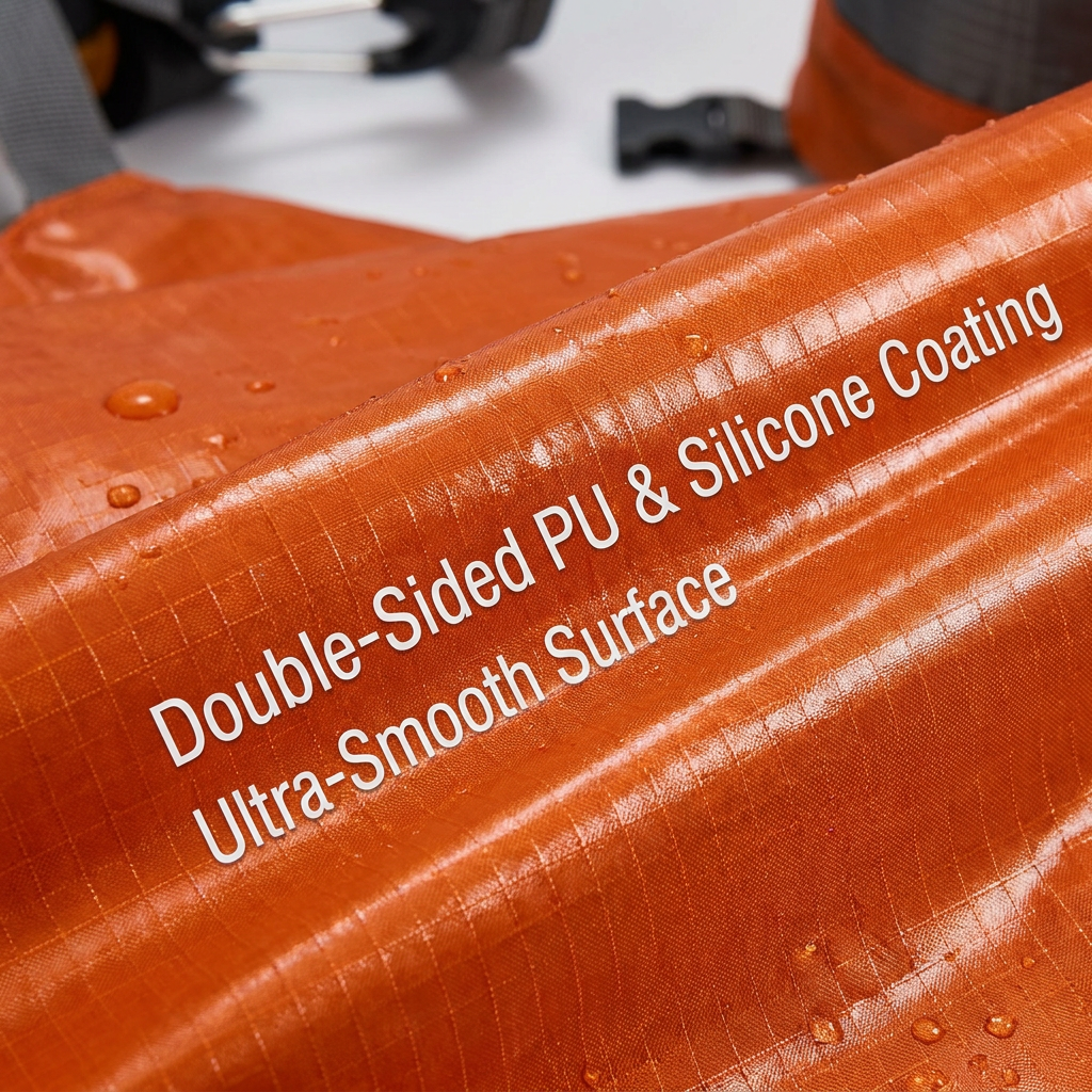 High Strength Woven Lightweight Nylon 66 30D Ripstop Fabric Double Sided Silicone PU Coating For Paraglider Hot Air Balloon