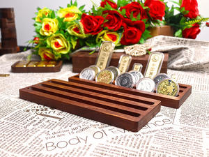 กล่องใส่เหรียญที่ระลึกไม้ซาเปเล่ สำหรับเก็บสะสมเหรียญ<span class=keywords><strong>เงิน</strong></span> ทองแท่ง ของเก่า ของขวัญ บรรจุภัณฑ์ พร้อมถาดสามช่อง - Product Image 1