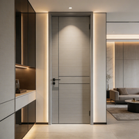 Porte intérieure en bois à panneau plat, style minimaliste moderne, avec surface finie et isolation phonique pour appartement et maison