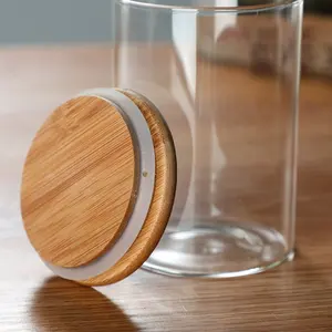 Hot Selling Borosilicate Glass Kitchen Canisters Manufacturer Food Storage Jar With Airtight Bamboo Lids In Multi-specification