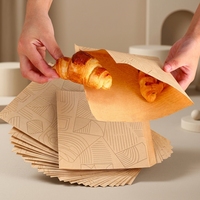 Sachets en papier recyclé de qualité supérieure, résistants à la graisse, avec impression personnalisée de marque, emballage OEM, sacs anti-huile avec encoche de déchirement prédécoupée, vente en gros