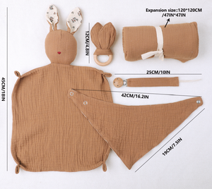 Coffret cadeau pour nouveau-né, ensemble de souvenirs pour les étapes importantes, chaîne de sucette, lange en mousseline pour bébé, crochet, bavoir, anneau de dentition, <span class=keywords><strong>0</strong></span>-<span class=keywords><strong>6</strong></span> <span class=keywords><strong>mois</strong></span> - Product Image 6