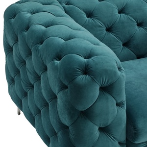 Canapé de salon NOVA Nordic Lounge, 2 places, capitonné, modulaire, en velours vert, style Chesterfield, ensemble de meubles de canapé sectionnel - Product Image 3