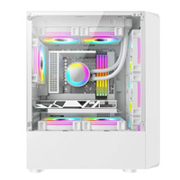 Boîtier d'ordinateur de bureau Light Encounter 3301 Micro ATX compact, refroidissement liquide 240, USB 3.0, panneau latéral transparent, pour jeux, blanc, noir, givré