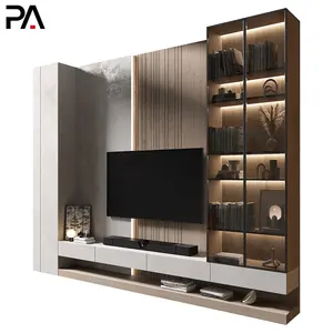 पीए आधुनिक डिजाइन लकड़ी खाने की sideboard बुफे ग्लास डिस्प्ले कमरे में रहने वाले अलमारियाँ