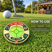 Niveau à bulle de lecture de pente de golf double face en métal pour aide au putting, outil de lecture de pente pour golfeur, cadeau et entraînement