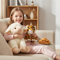Porte-clés en peluche douce d'animaux de la jungle, mignons animaux en peluche (tigre, lion, girafe, agneau), série d'animaux de la forêt Kawaii, décoration pour enfants