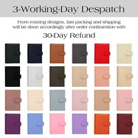 Organiseur de budget Hongbo multi-couleurs A6, classeur en cuir litchi souple avec fermeture magnétique/bouton et boîte cadeau disponible