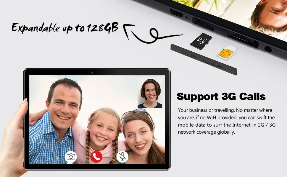 Kosten günstiger OEM 10,1 Zoll Tablet Quad-Core-Prozessor RAM 2GB ROM 64GB Android Tablet PC-Unterstützung 3G-Anruf