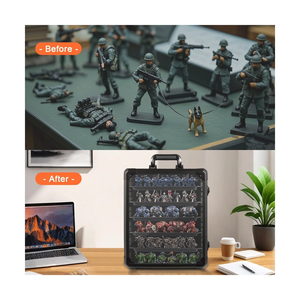Étui de transport miniature, boîte de rangement miniature avec 6 plateaux, cadre <span class=keywords><strong>en</strong></span> alliage d'<span class=keywords><strong>aluminium</strong></span>, présentoir et transport pour figurines d'<span class=keywords><strong>action</strong></span> - Product Image 5