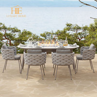 Chaise de salle à manger en corde résistante aux UV, empilable, moderne, imperméable, pour terrasse extérieure, café, vente chaude, directement de l'usine