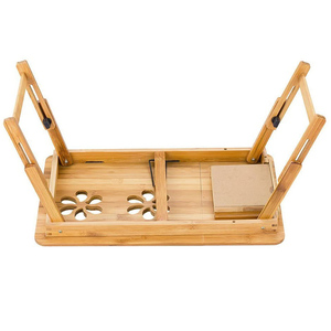 โต๊ะแล็ปท็อปไม้ไผ่พับได้พร้อมถาดปรับได้และ<span class=keywords><strong>ขา</strong></span>พับได้สำหรับเตียงโซฟาในบ้าน - Product Image 5