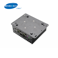 Mini PC industriel sans ventilateur C4350Z-HD noir brillant avec processeur I5-10210U, 2 ports LAN, DDR4, SBC, ordinateur industriel et accessoires