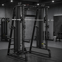 Machine Smith Commerciale avec Barre de 2,2 m, Équipement de Musculation Multifonctionnel pour Squat et Bench Press
