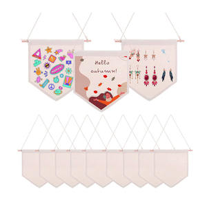 لافتة قماشية فارغة مخصصة مع شرابات أنيقة قاعدة سادة مثالية للتجميل تصنعها بنفسك معلقة على الحائط الفريدة للاحتفال - Product Image 1