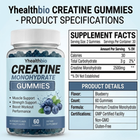 Gummies de créatine monohydrate en gros pour la musculation, supplément de créatine pour adultes passionnés de fitness