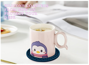 गैर-पर्ची रबर बेस टेबलटॉप कप चटाई सुरक्षा के साथ आधुनिक गर्मी प्रतिरोधी सिलिकॉन कोस्टर - Product Image 4