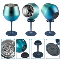 Gobelet à café en acier inoxydable 14 oz avec logo personnalisé, double paroi en verre SS304, 2 en 1, avec base amovible pour champagne et vin