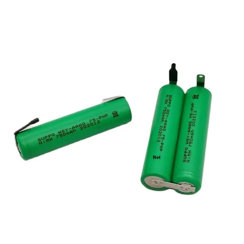 High Capacity 2pcs Aaa750mah 2.4v Nimh Battery Pack 750mah Charge High Performance Lithium Ion Pack"