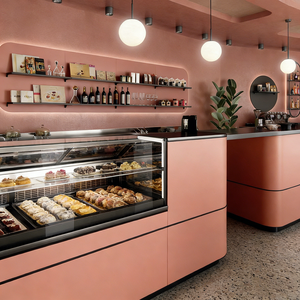 Scaffale espositivo a struttura verticale con linee d'arco, in stile rustico e accogliente, per negozio di specialità - Product Image 2