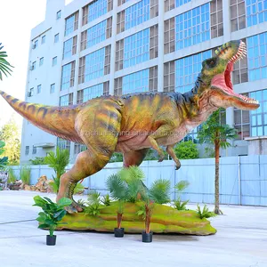 Shopping Mall Atrium Tema Dinosaurus Taman Hiburan Mekanik T Rex Hidup Ukuran Animasi Model Patung Dinosaurus