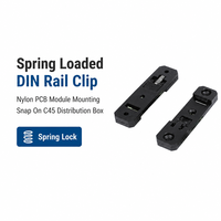 Clip de fixation en nylon pour rail DIN 76,5x20x8mm, support de montage PCB avec trou fixe et fente réglable, clip à ressort pour rail DIN 35mm C45